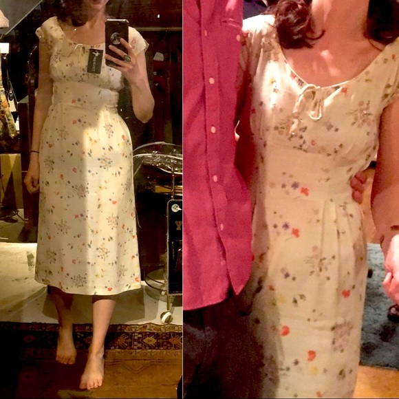 Vintage Beaded Linen Dress with Pockets! - Picture 3 of 7